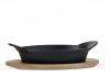 Holm PLATE Talerz / Półmisek Głęboki Żeliwny 21 cm na Drewnianej Podstawce