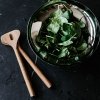 Georg Jensen ALFREDO Zestaw Stalowa Misa + Drewniane Sztućce do Sałaty