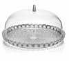 Guzzini TIFFANY Niska Patera z Kloszem do Ciasta 30 cm / Szara