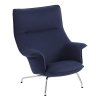 Muuto DOZE Fotel Tapicerowany - Granatowy/Nogi Chrom