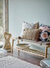 Bloomingville LINDE Drewniana Ławka z Tapicerowaną Poduchą