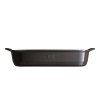 Emile Henry NATURAL CHIC Prostokątna Forma - Naczynie do Zapiekania 42,5x28 cm Czarna