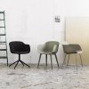 Muuto FIBER ARMCHAIR SWIVEL BASE Krzesło Obrotowe - Białe / Metalowa Rama