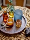 Bloomingville SANGA Świecznik z Drewnianą Tacą 6 El. / Okrągły