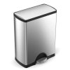 simplehuman TRASH Dwukomorowy Stalowy Kosz na Śmieci 46 l / Srebrny