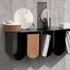 Kristina dam studio CURVED Stalowa Półka Ścienna 80 cm / Czarna