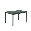 Muuto LINEAR Ogrodowy Stół Stalowy 140 x 75 cm / Ciemnozielony