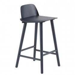 Muuto NERD Hoker - Krzesło Barowe 79 cm Granatowy Midnight Blue