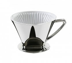 Cilio COFFEE Porcelanowy Filtr do Parzenia Kawy - Rozmiar 4 / Srebrny