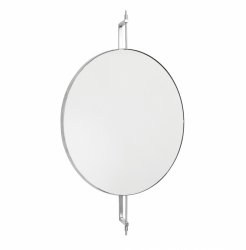Kristina dam studio ROTATING Obrotowe Lustro Ścienne 60 cm Okrągłe / Srebrne