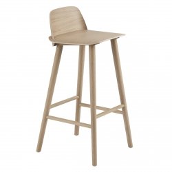 Muuto NERD Hoker - Krzesło Barowe 89 cm Dębowe