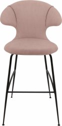 Umage TIME FLIES Hoker - Tapicerowane Krzesło Barowe na Czarnych Nogach 112 cm / Różowe