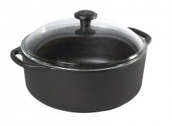 Skeppshult Tradition - Garnek Żeliwny ze Szklaną Pokrywką 5,5 l