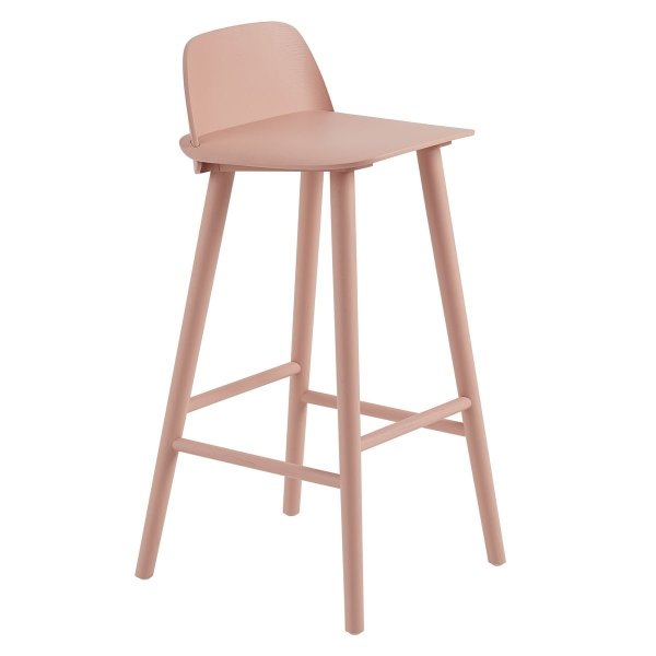 Muuto NERD Hoker - Krzesło Barowe 89 cm Różowy Tan Rose