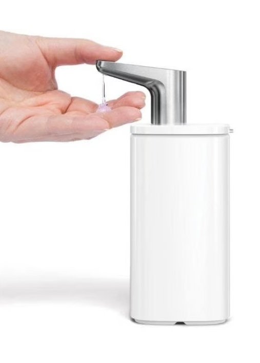 Simplehuman STEEL Stalowy Dozownik do Mydła w Płynie 473 ml / Biały