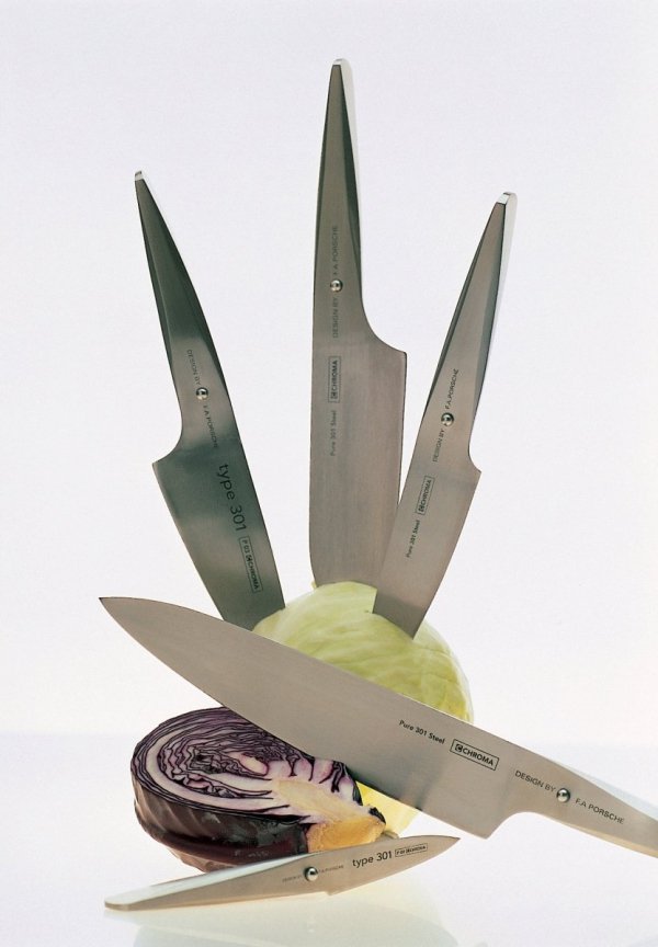 Chroma TYPE 301 Nóż Santoku, Nóż do Obierania - Zestaw 2 Noży