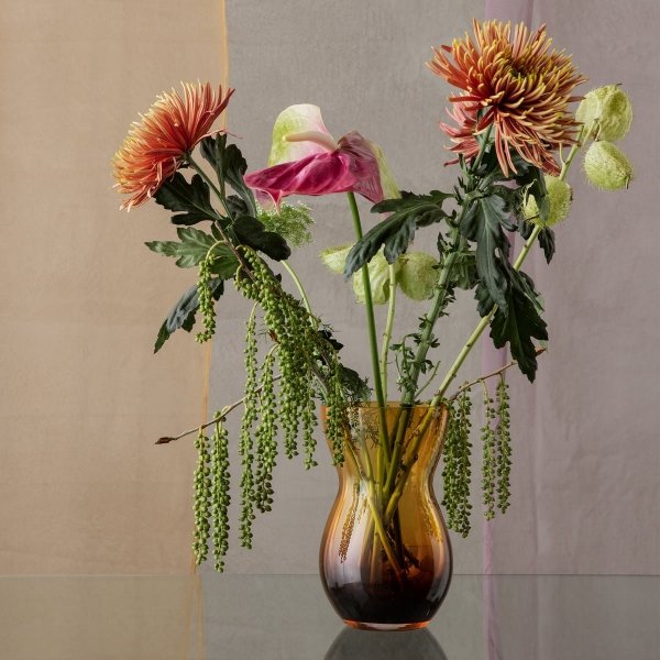 Holmegaard CALABAS Wazon do Kwiatów 21 cm Bursztynowy / Amber