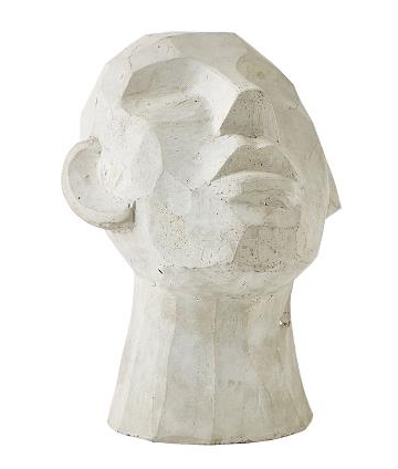 Villa Collection HOME Figura - Rzeźba Dekoracyjna 23 cm Głowa Szara