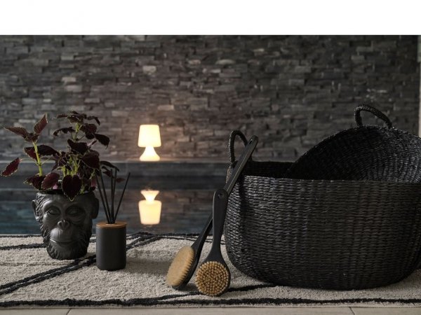 Villa Collection BATH Drewniana Szczotka do Mycia Ciała 37 cm Czarna