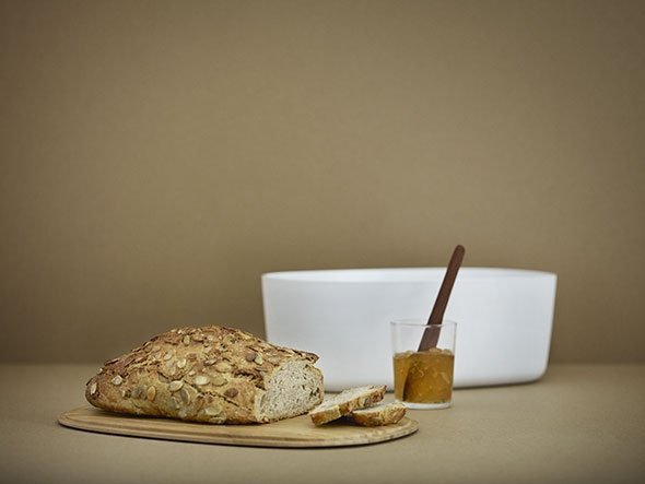 RIG-TIG by Stelton BOX-IT Chlebak - Pojemnik na Chleb z Deską Bambusową - Ciemnoniebieski