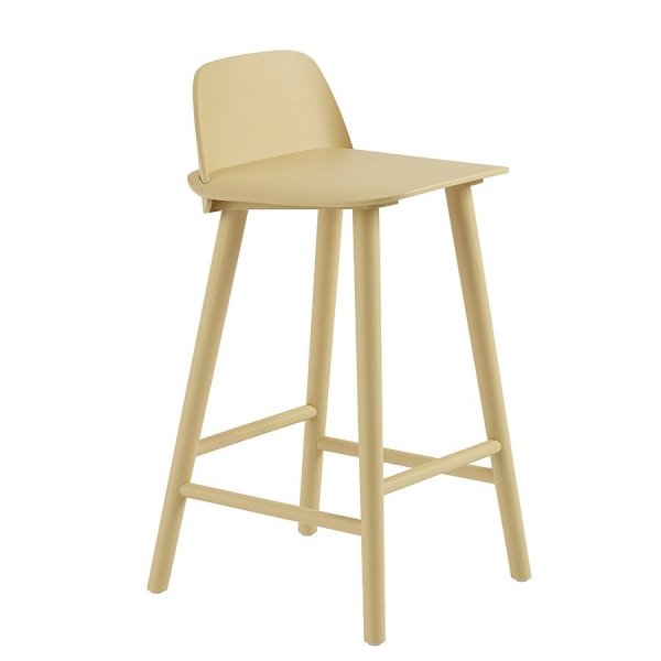 Muuto NERD Hoker - Krzesło Barowe 79 cm Żółty Sand Yellow