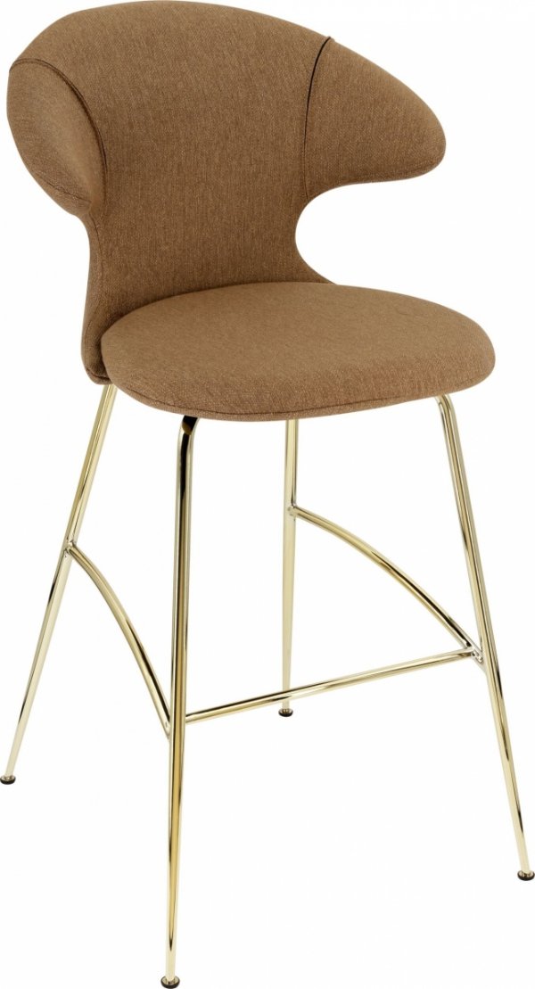 Umage TIME FLIES Hoker - Tapicerowane Krzesło Barowe na Mosiężnych Nogach 112 cm / Jasnozielone