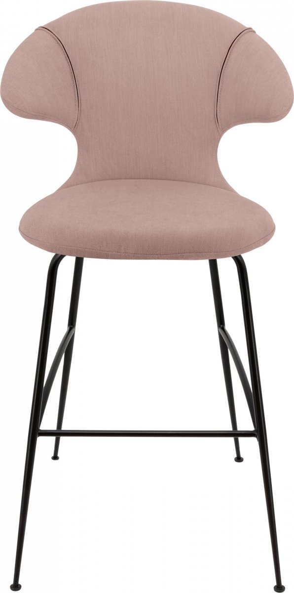 Umage TIME FLIES Hoker - Tapicerowane Krzesło Barowe na Czarnych Nogach 112 cm / Różowe