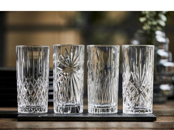 Lyngby Glass KRYSTAL Kryształowe Szklanki do Long Drinków 360 ml 4 Szt.