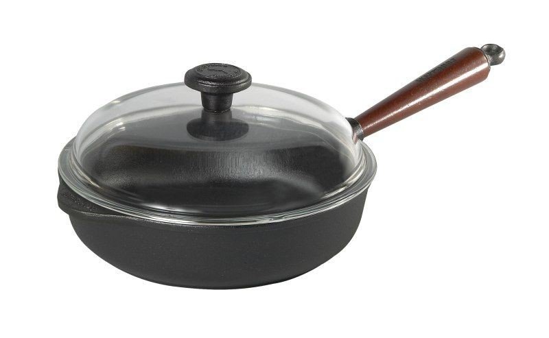 Skeppshult Natural Selection - Patelnia Żeliwna Głęboka 25 cm ze Szklaną Pokrywą