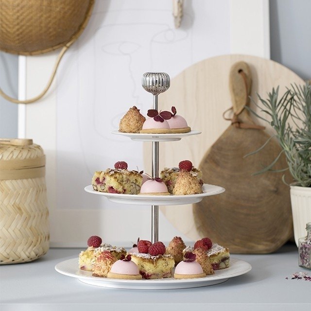 Kähler HAMMERSHØI Patera Porcelanowa - Etażerka 3-Piętrowa / Biała