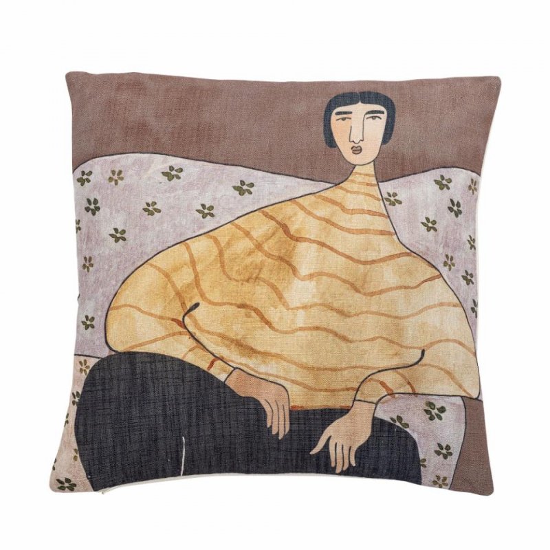 Bloomingville ZITA Poduszka Dekoracyjna z Kobiecym Motywem / 45 cm
