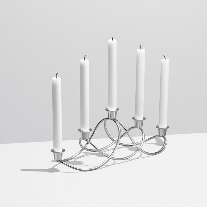 Georg Jensen HARMONY Świecznik Pięcioramienny ze Stali Polerowanej