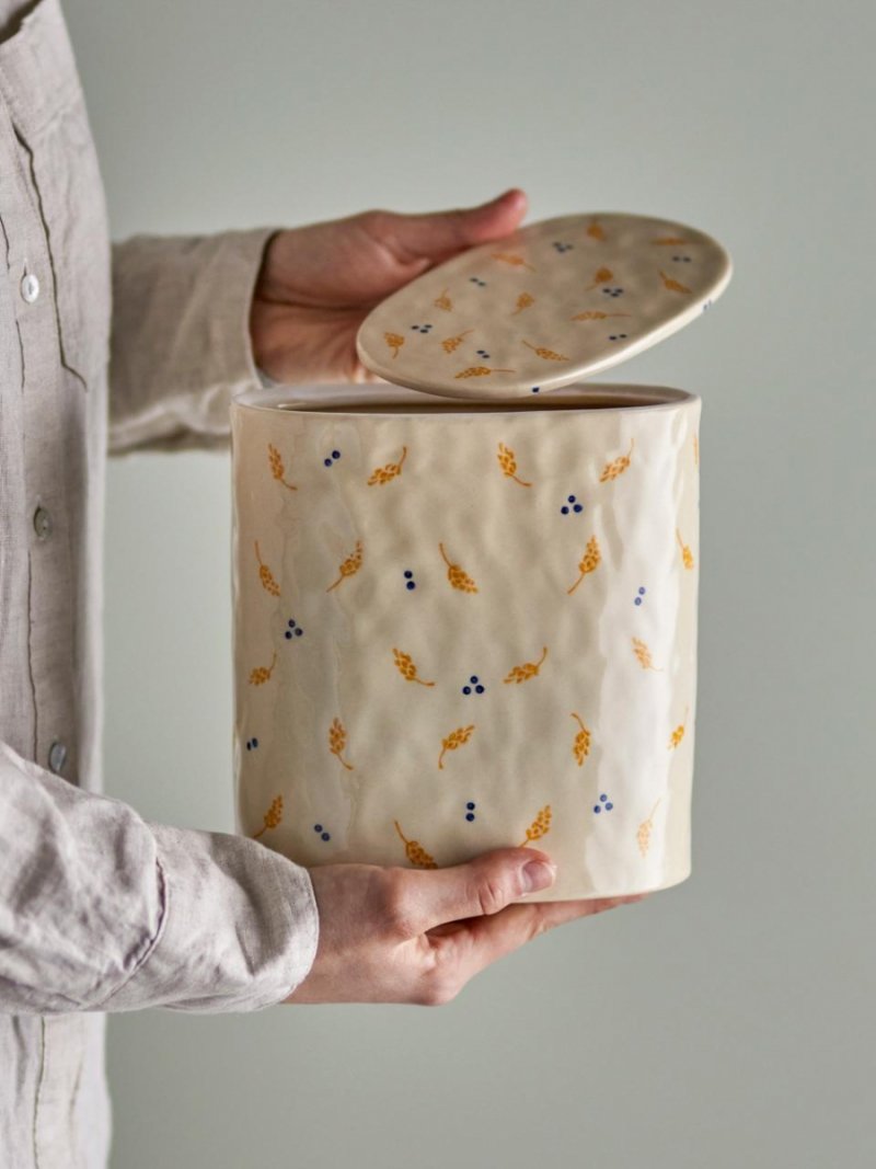 Bloomingville PIPPINE Ceramiczny Pojemnik Kuchenny 1,8 l / Ciepła Biel