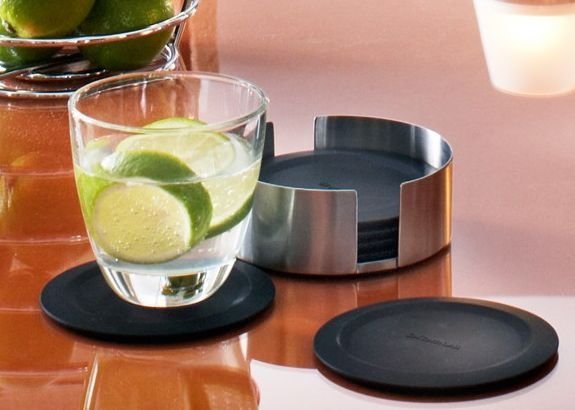 Blomus LARETO Podkładki - Podstawki pod Szklanki - Niebieskie Sharkskin 
