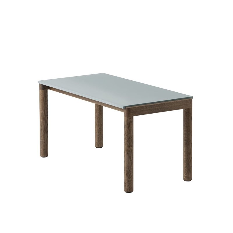Muuto COUPLE Stolik Kawowy z Ceramicznym Blatem 84x40 cm / Ciemny Dąb - Blat Gładki Niebieski Pale Blue