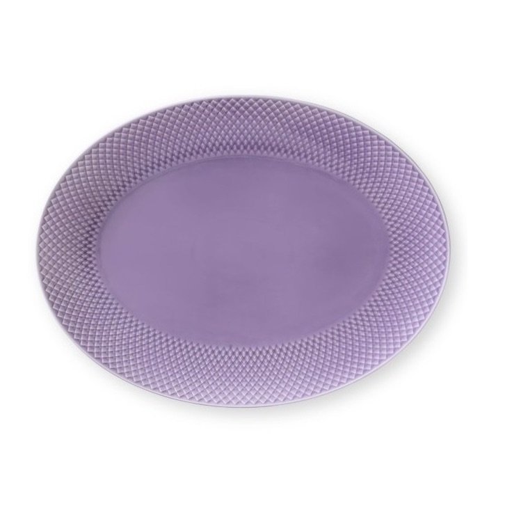 Lyngby Porcelain RHOMBE COLOR Półmisek - Patera Owalna 35 cm Fioletowy