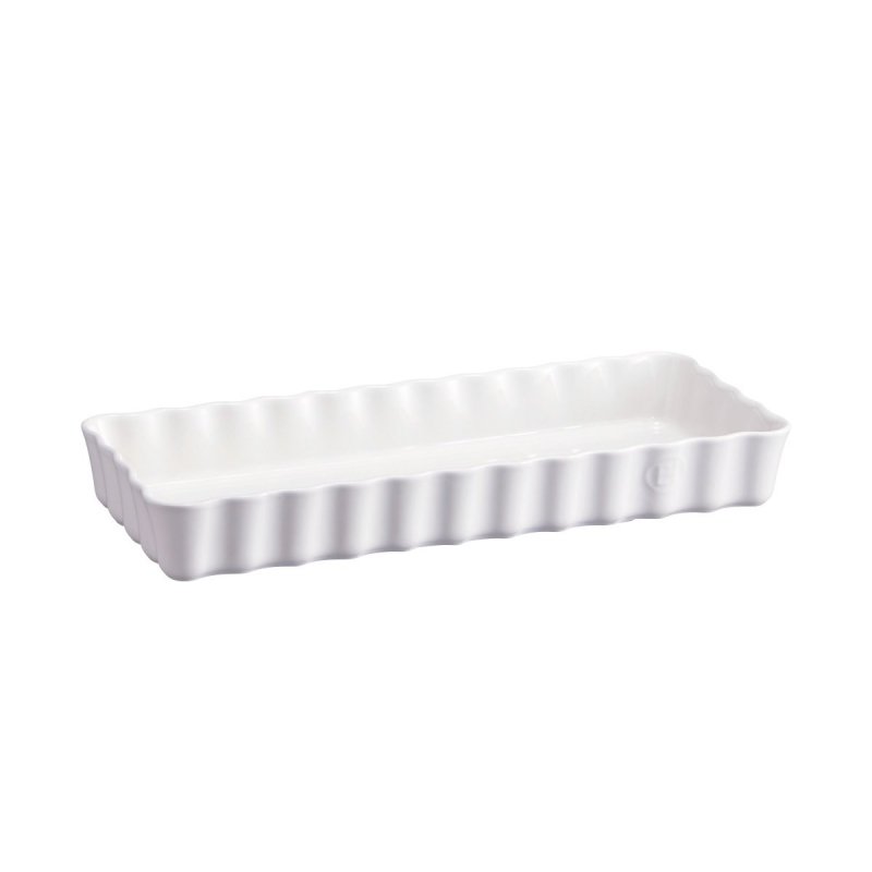 Emile Henry NATURAL CHIC Ceramiczna Forma do Tarty 36 cm Prostokątna - Biała