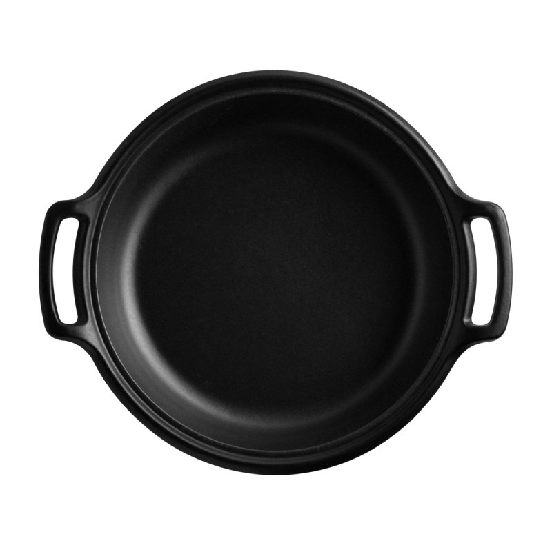 Emile Henry SUBLIME+ Niski Garnek Ceramiczny 4 l / Czarny z Białą Pokrywką