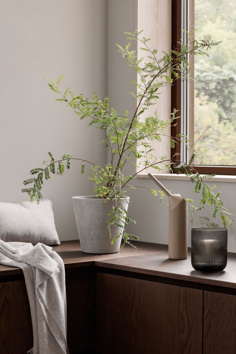 Blomus VEN Lampion - Świecznik Szklany 14 cm Szary