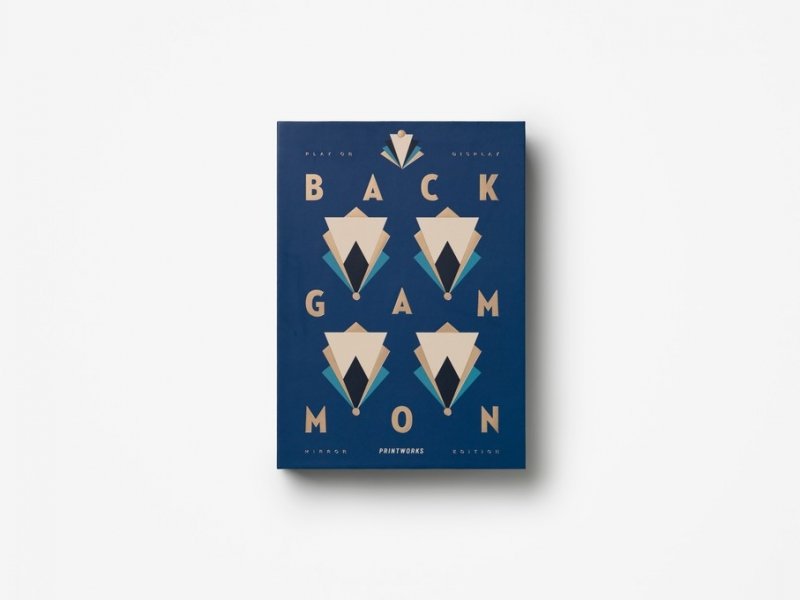 Printworks GAMES Zestaw do Gry Backgammon / Granatowo - Miedziany