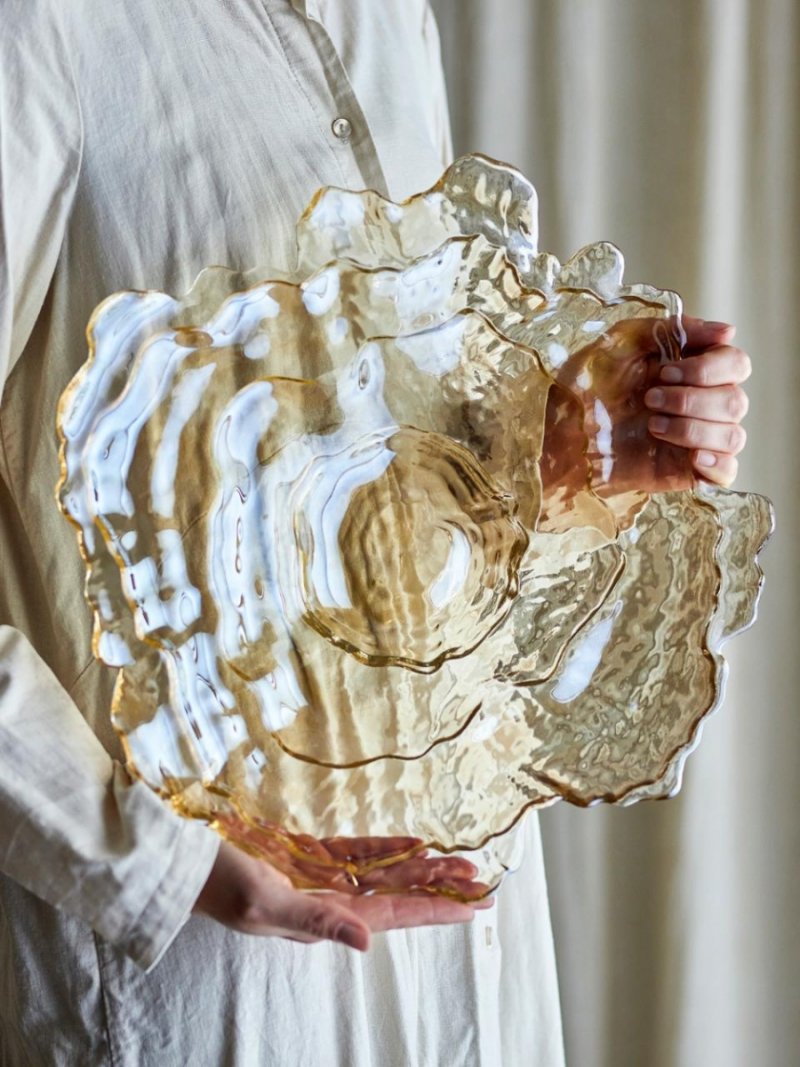 Misa Asimi Bloomingville szklana beżowa