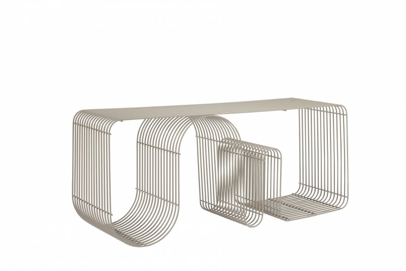 Aytm CURVA Metalowa Ławka 100 cm / Taupe