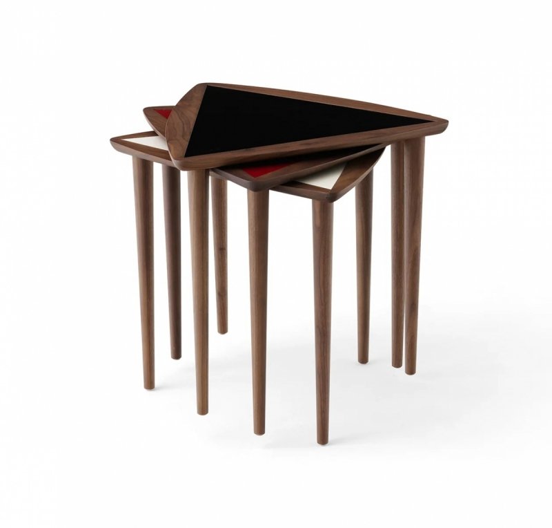 Audo UMANOFF Stolik Pomocniczy / Orzech - Blat Laminat Czarny