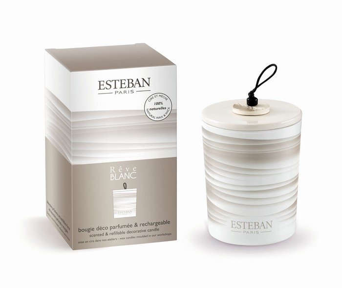 Esteban PARIS Świeca Zapachowa 180 g Dekoracyjna / Zapach Reve Blanc