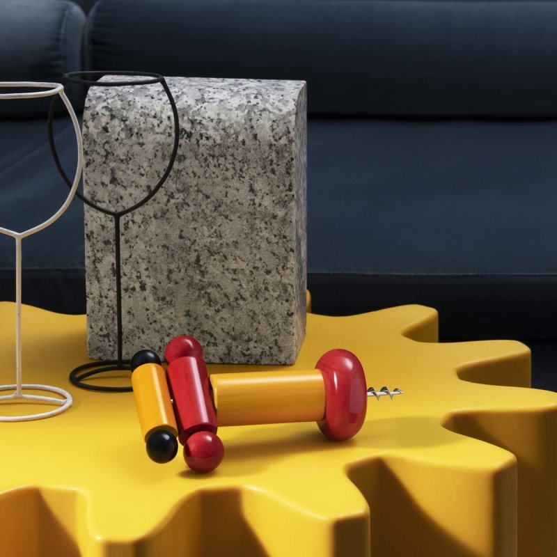 Alessi TWERGI Korkociąg Drewniany / Żółty (100-lecie Alessi)