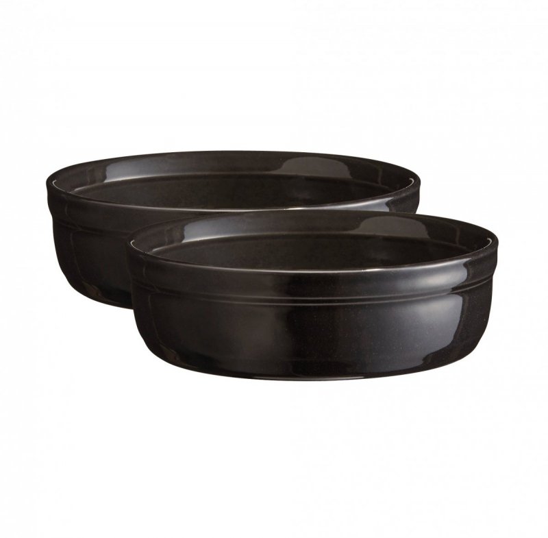 Emile Henry NATURAL CHIC Miseczka - Forma do Creme Brulee 2 Szt. Czarna