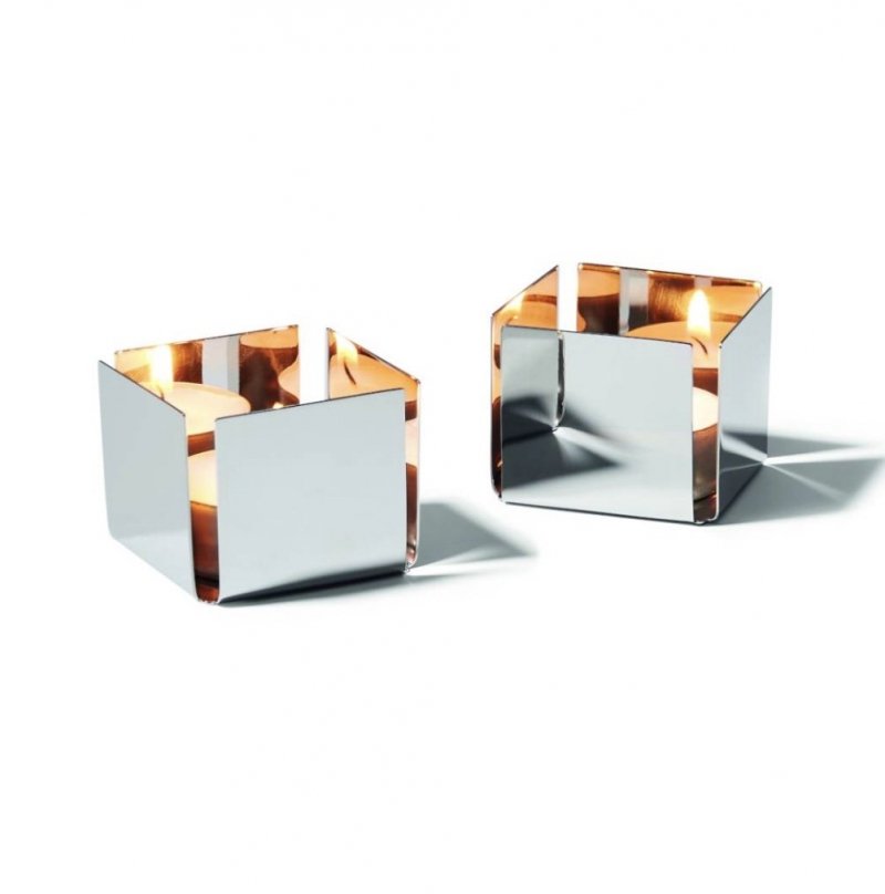 Philippi PEP Świecznik Tealight 7 cm Stal Polerowana 2 Szt.