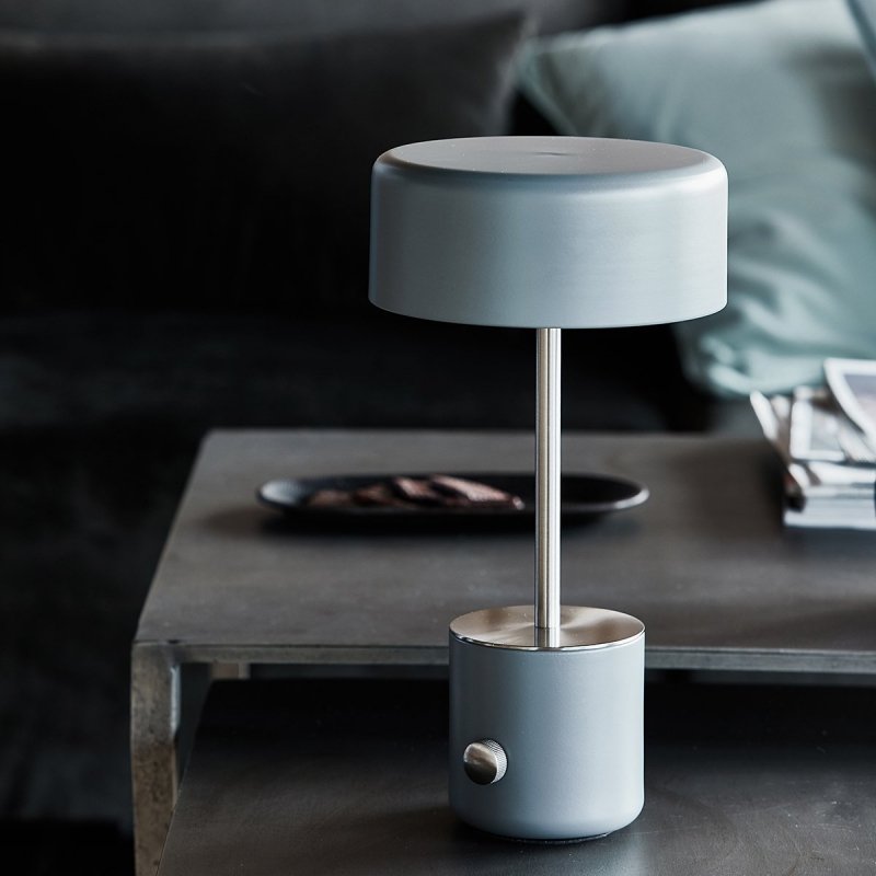 House Doctor BRING Bezprzewodowa Lampa Stołowa - Biurkowa LED Srebrna Antique