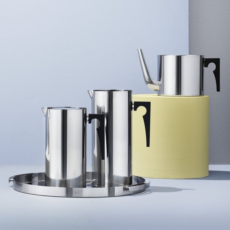 Stelton AJ CYLINDA LINE Stalowy Dzbanek do Herbaty 1,25 l  / Srebrny