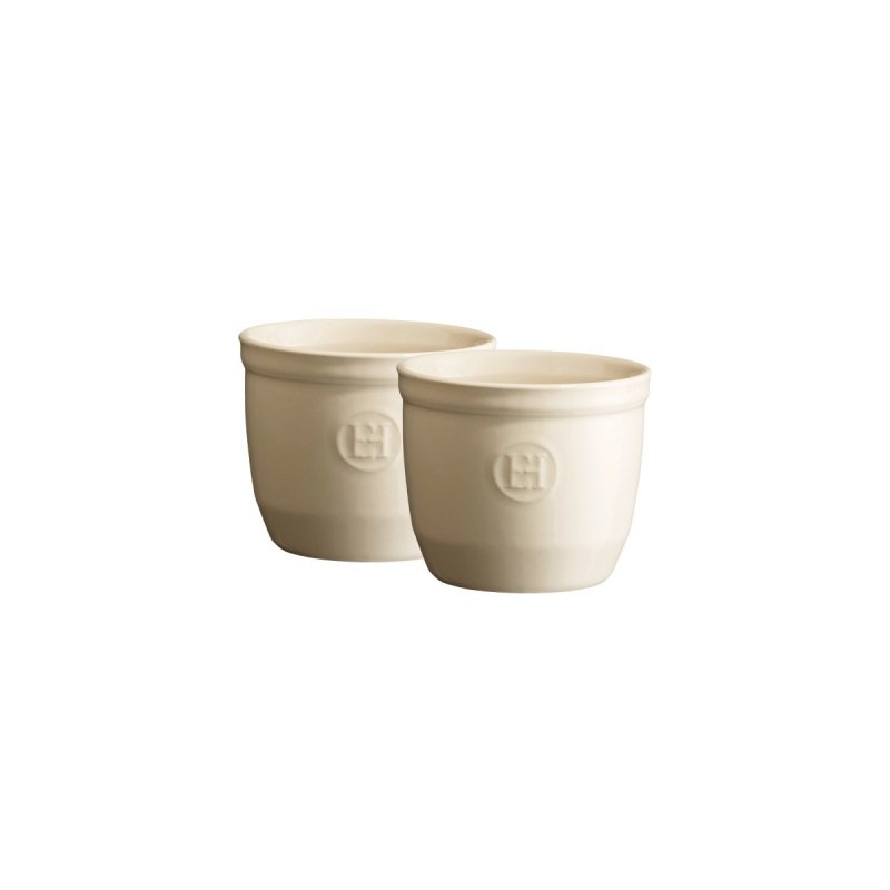 Emile Henry - Foremka do Zapiekania Typu Ramekin 2 Szt. N°8 - Kremowa
